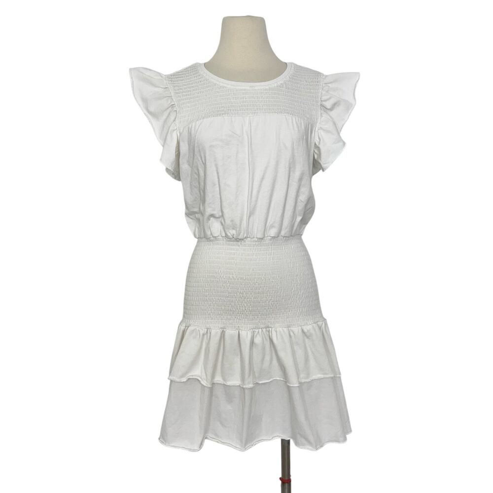 Anthropologie Sundays Ridley Cotton Smocked Mini Dress Drop Waist Cotton S